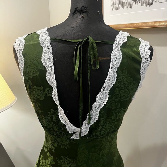 Inspired Hearts Green Y2K Classic Fairy Floral Style Maxi Slip Dress Medium FLAW - Picture 4 of 16